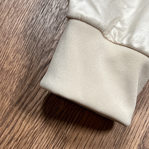 Adidas Chile 20 Wet Look White Ivory Brown Striped Satin Track Pants Mens Small - Picture 7 of 12